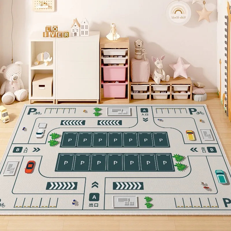 Children's Carpet Large Size Game Floor Mat Train Track Carpets Toy Car Road Rug Home Decoration Rugs for Living Room 장난감 방 깔개