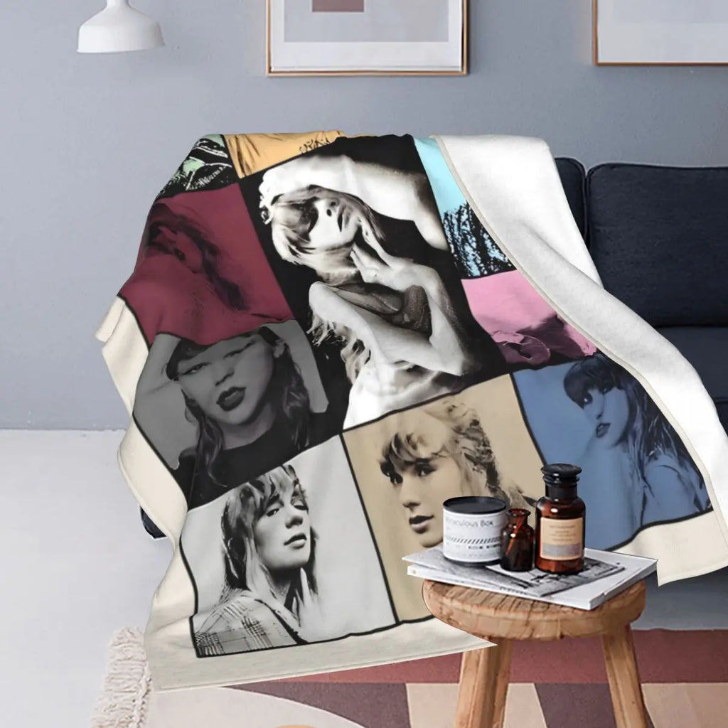 The Eras Tour Blanket Flannel Print Tayloring Portable Lightweight Thin Throw Blankets for Bedding Outdoor Quilt