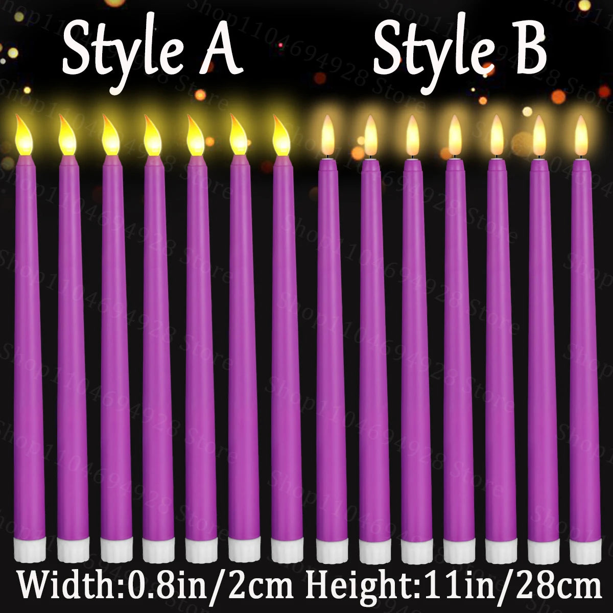 10-200PCS Flameless Taper Candles Wedding Flickering LED Candles Battery Operated Candles for Wedding Halloween Christmas Party