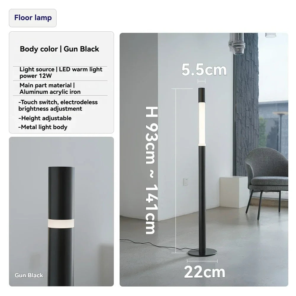 Modern Minimalist LED Touch Sensor Floor Lamps For Bedroom Bedside Sofa Side Standing Lamp Hight Adjustabl Led Corner Floor Lamp