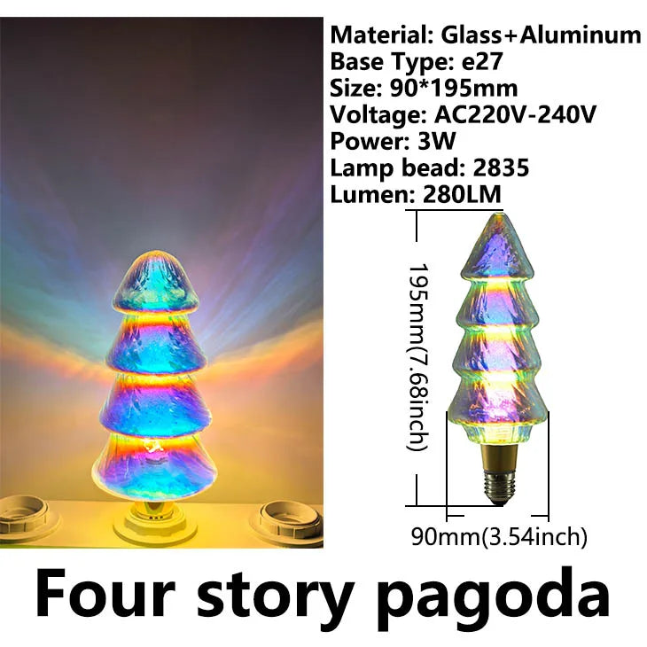 Originality Retro Vintage Edison Bulb Industrial Decor Bulb Lamps E27 3W AC220V Colorful LED Lamp For Bedroom Ambient Light