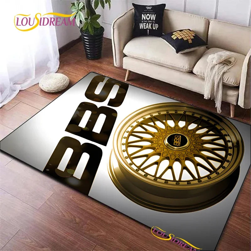 Fashion BBS racer 3D Carpet for Living Room Bedroom Table decor Rugs Kitchen Door Kids Un-slip Floor Mats Alfombra Birthday gift