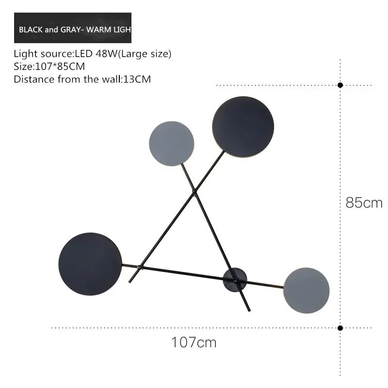 Modern Industry Round Wall Lamps Bedroom Bedside Lamp Led Wall Sconce Light Fixtures Black Iron Luminaire Indoor Loft Home