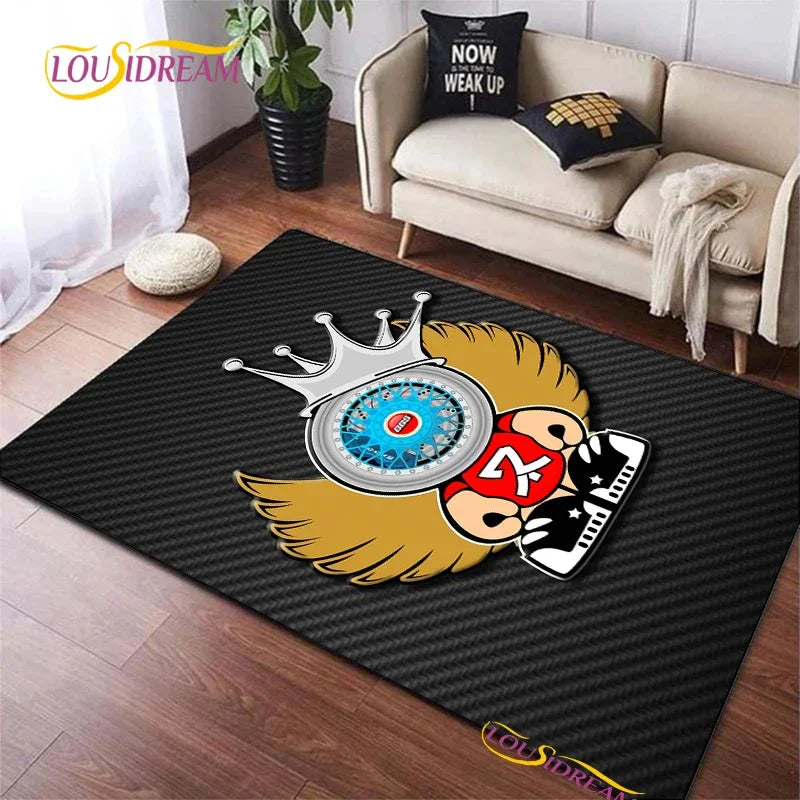Fashion BBS racer 3D Carpet for Living Room Bedroom Table decor Rugs Kitchen Door Kids Un-slip Floor Mats Alfombra Birthday gift