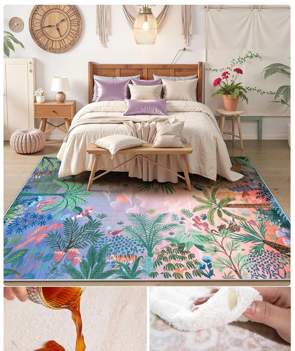 Jungle Animal Print Rugs for Living Room Luxury Soft Non Slip Bedroom Bedside Rug Home Decor Large Sofa Coffee Floor Mat Ковер