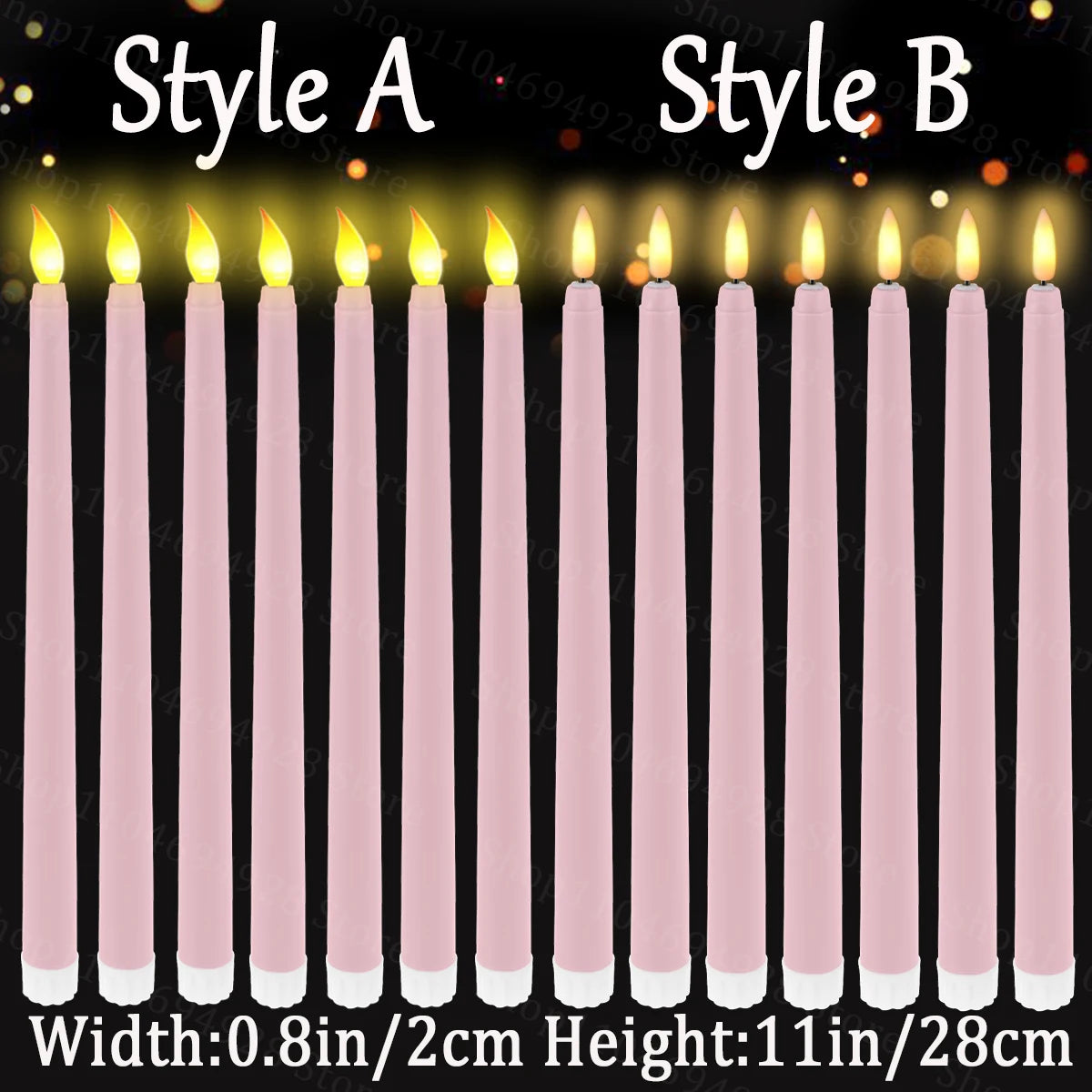 10-200PCS Flameless Taper Candles Wedding Flickering LED Candles Battery Operated Candles for Wedding Halloween Christmas Party