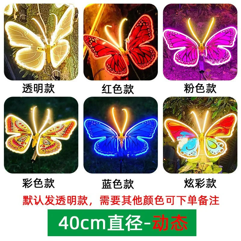 Wedding Butterfly Glow Lights Simulation Outdoor Dynamic And Static Decorative Lamps For Holiday Party Garden Yard Patio Event