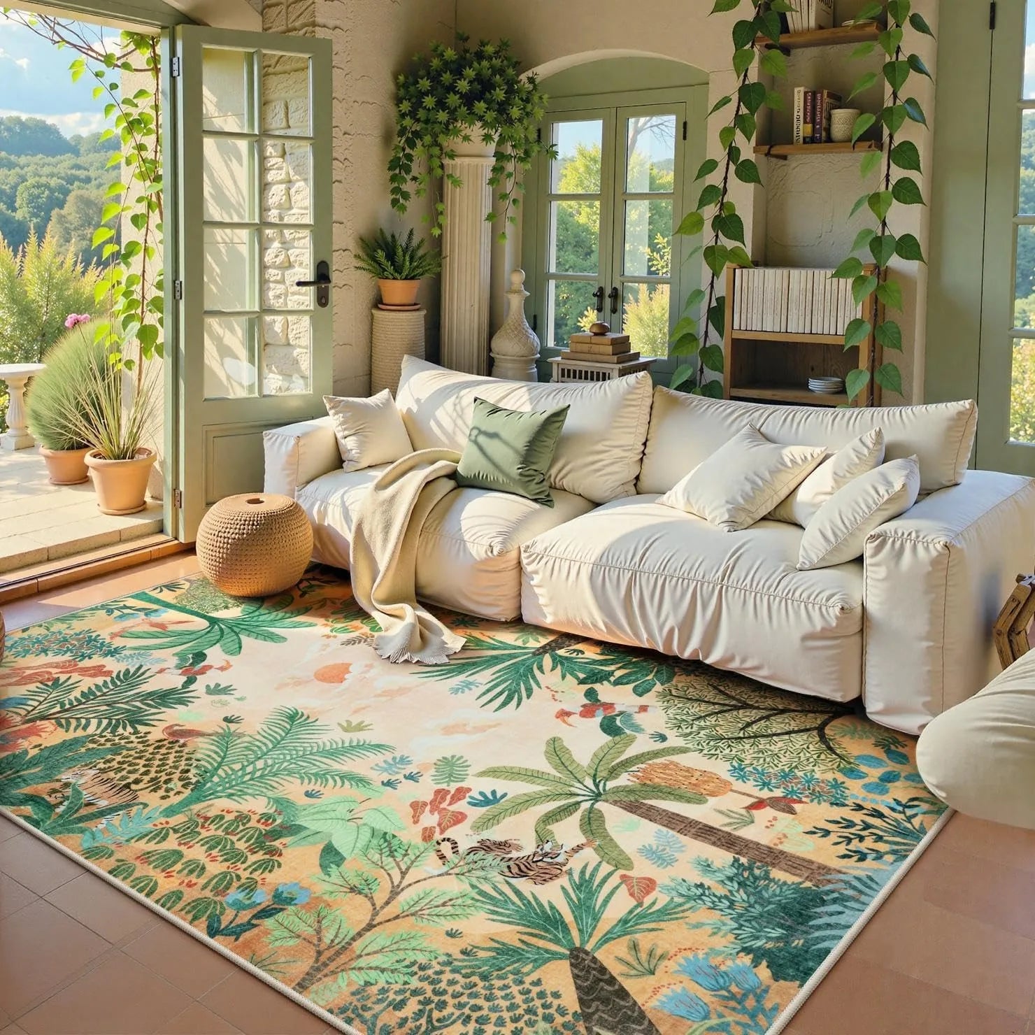 Jungle Animal Print Rugs for Living Room Luxury Soft Non Slip Bedroom Bedside Rug Home Decor Large Sofa Coffee Floor Mat Ковер