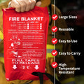 Fire Suppression Blankets Emergency Fiberglass Fireproof Blanket for Kitchen Home Camping Grill Car Office Warehouse Fireplace