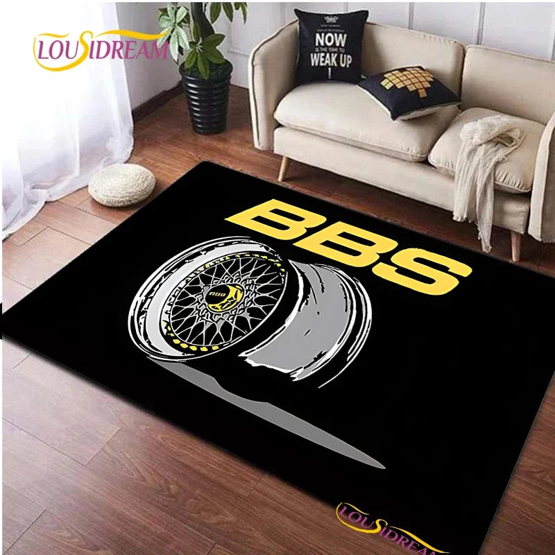 Fashion BBS racer 3D Carpet for Living Room Bedroom Table decor Rugs Kitchen Door Kids Un-slip Floor Mats Alfombra Birthday gift