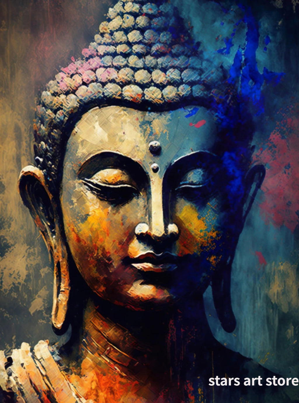 Retro Buddha Buddhist Peaceful Spiritual Zen Siddhartha Buddhism Art Poster Canvas Painting Wall Prints Picture Room Home Decor