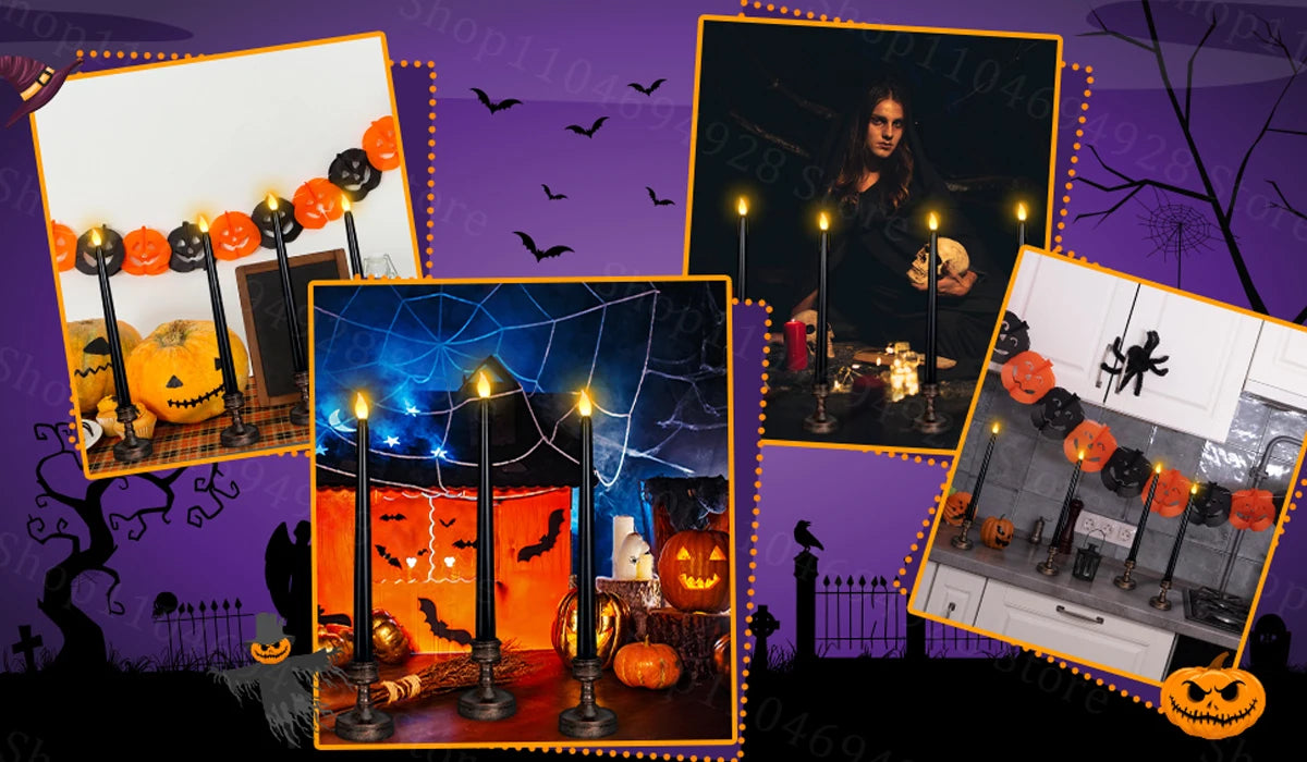 10-200PCS Flameless Taper Candles Wedding Flickering LED Candles Battery Operated Candles for Wedding Halloween Christmas Party