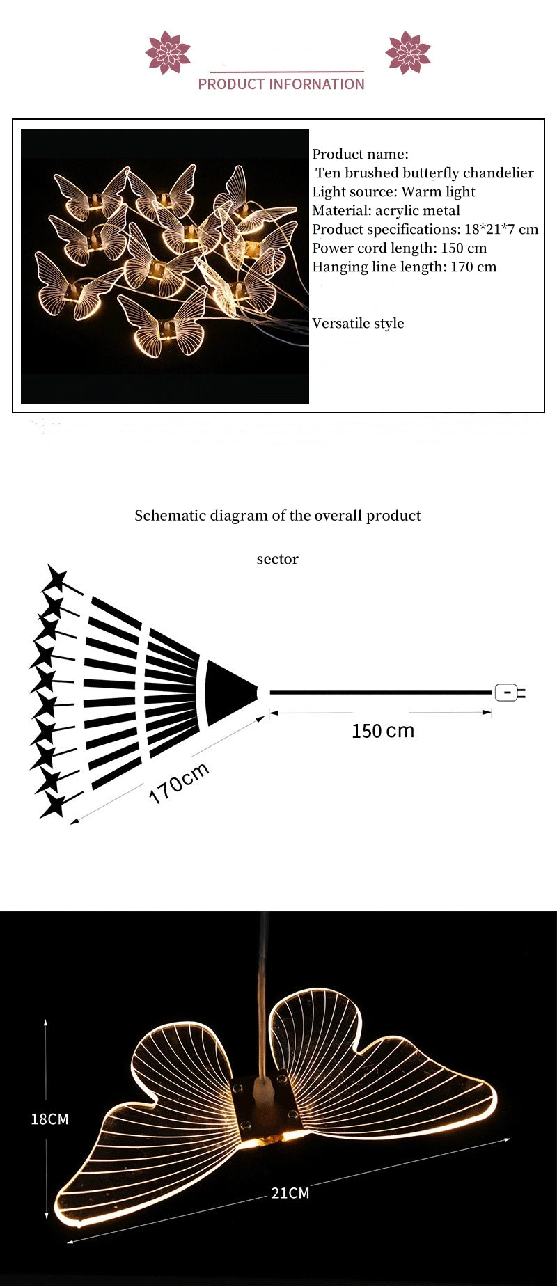 Modern Butterfly Pendant Lamp Landscape Atmosphere Lamps Indoor Butterfly Lights for Home Wedding Decoration LED String Light