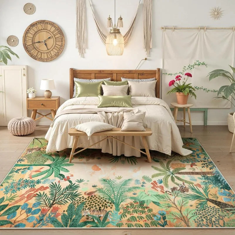 Jungle Animal Print Rugs for Living Room Luxury Soft Non Slip Bedroom Bedside Rug Home Decor Large Sofa Coffee Floor Mat Ковер