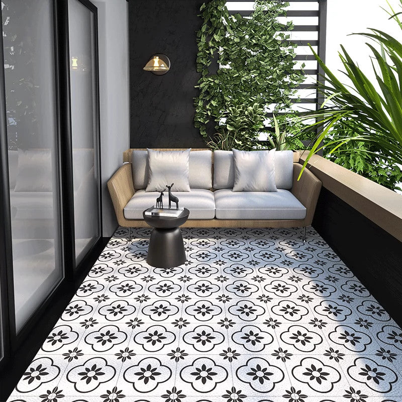 Large-area Outdoor Balcony Rug PVC Leather Entrance Carpets Large-area Living Room Rugs Kitchen Oil-proof and Non-slip Carpet