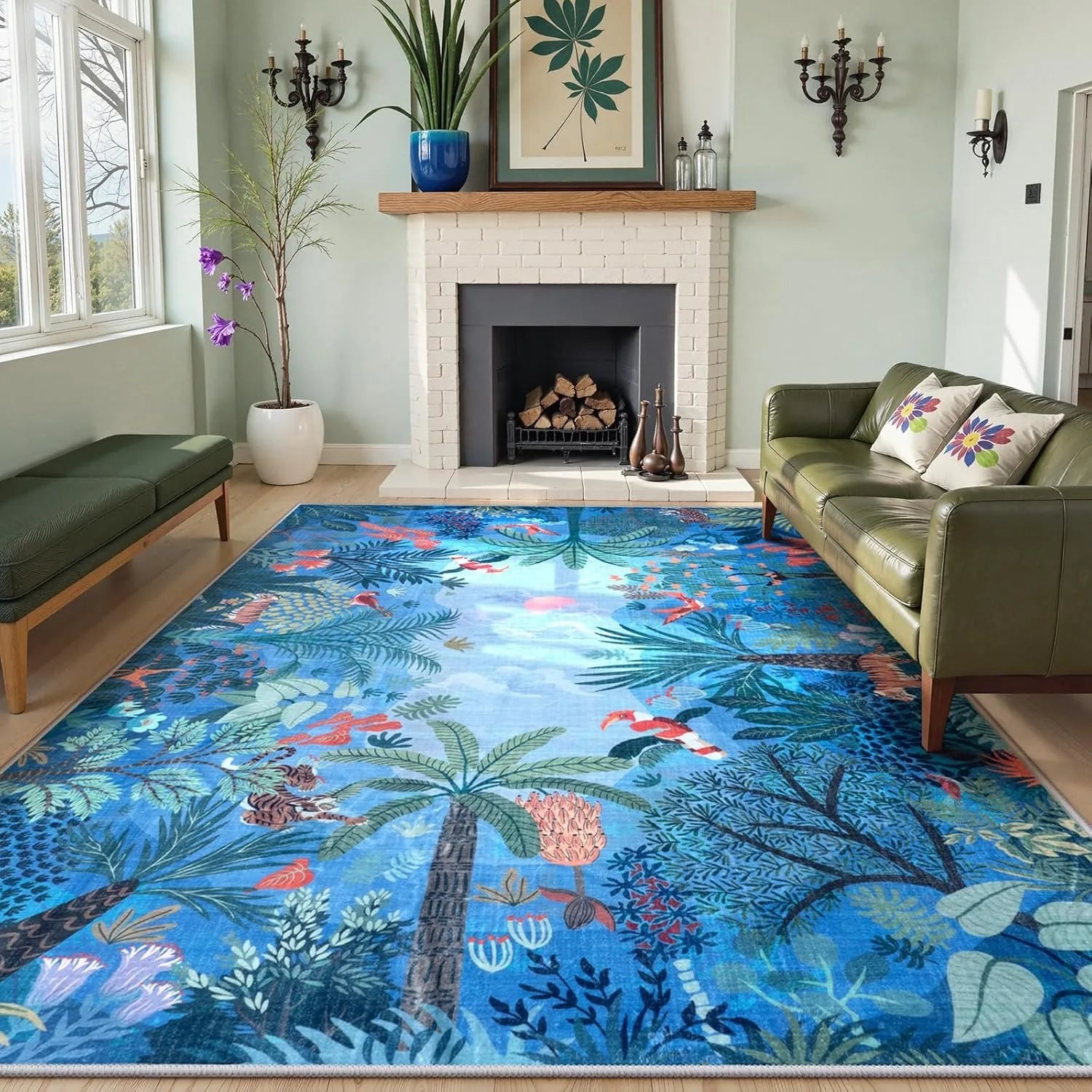 Jungle Animal Print Rugs for Living Room Luxury Soft Non Slip Bedroom Bedside Rug Home Decor Large Sofa Coffee Floor Mat Ковер