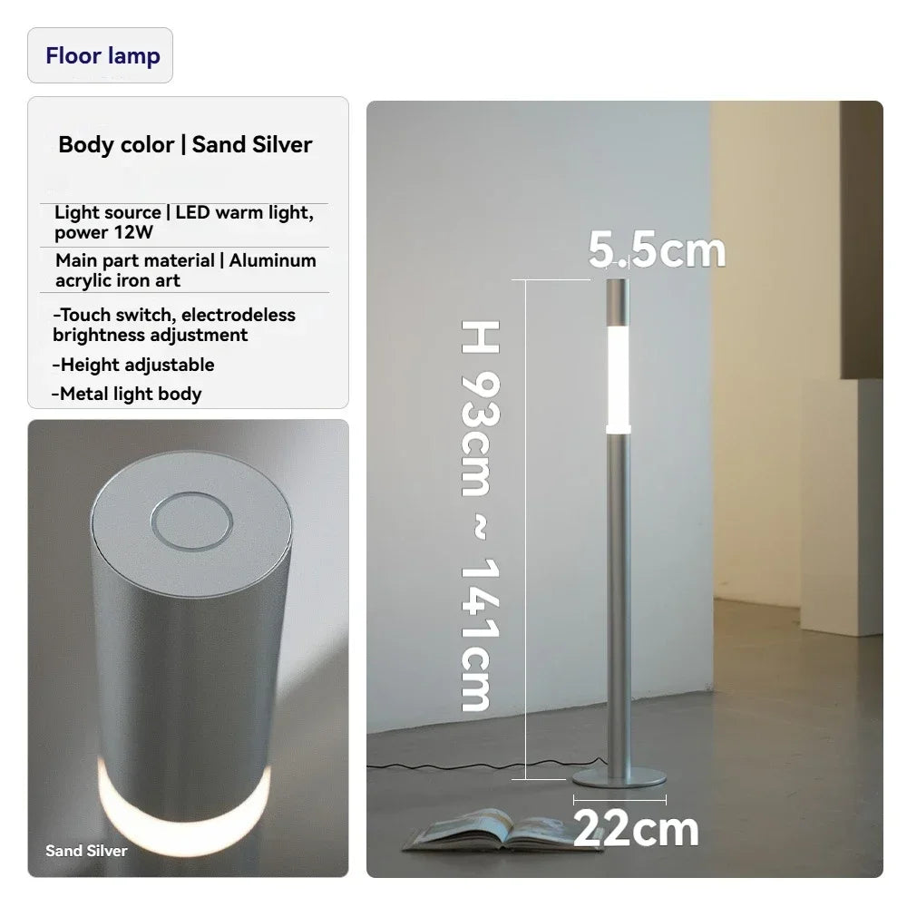 Modern Minimalist LED Touch Sensor Floor Lamps For Bedroom Bedside Sofa Side Standing Lamp Hight Adjustabl Led Corner Floor Lamp