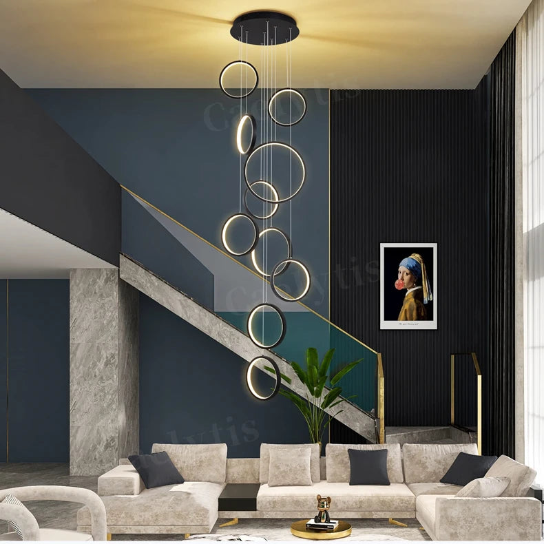 Modern Simple LED Chandelier Pendant Light For Living Dining Room Loft Indoor Home Decoration Lighting Stair Lamps Light Fixture