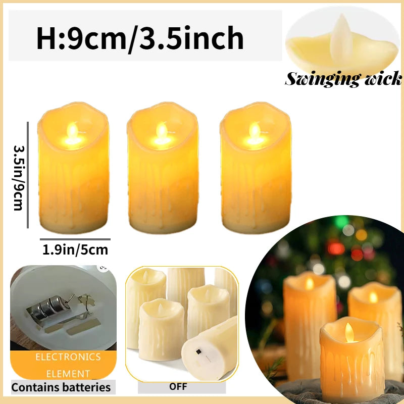 6-90PCS LED Candles Battery Operated Artificial Candles led Candle Flameless Wedding Decoration Concert Halloween Home Decor