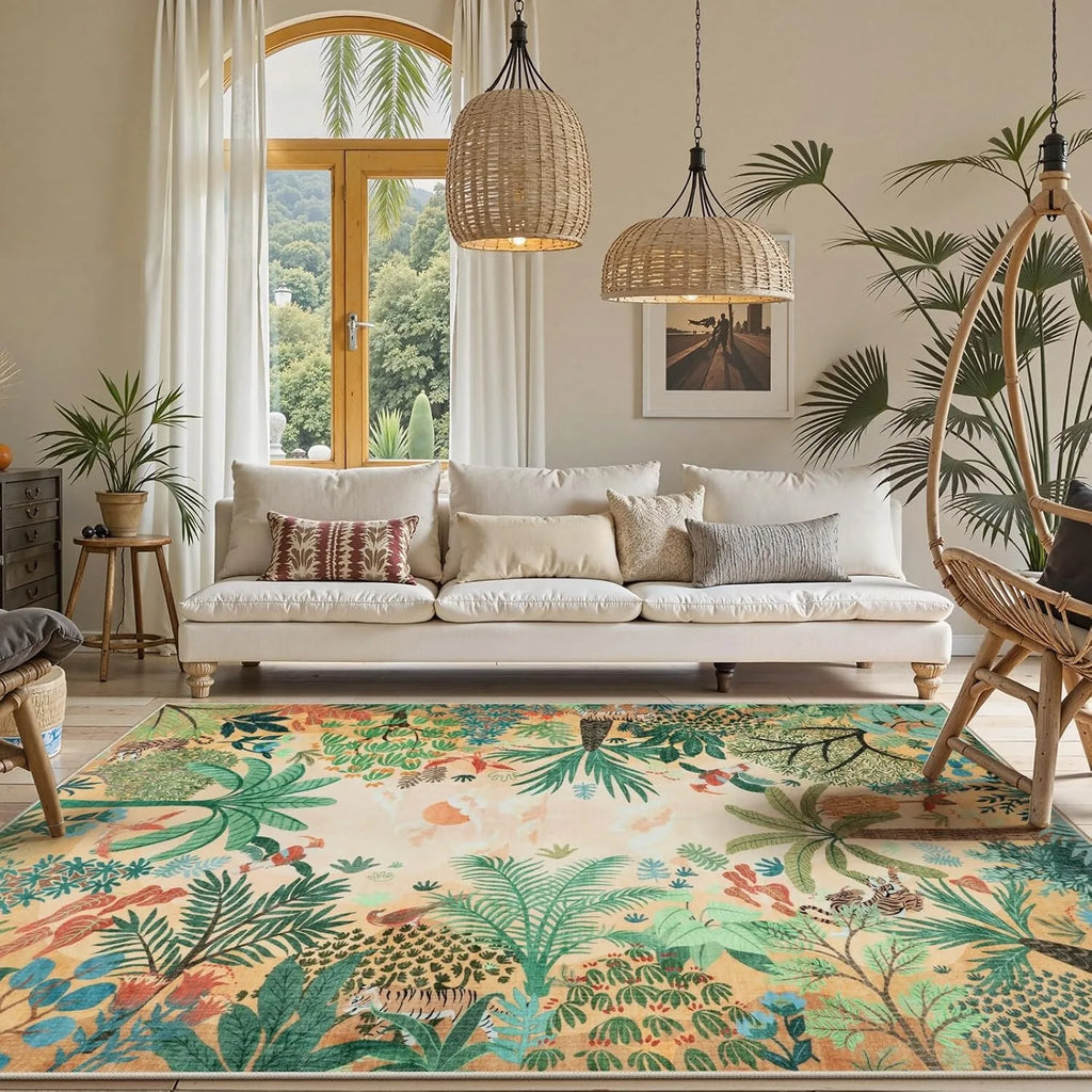 Jungle Animal Print Rugs for Living Room Luxury Soft Non Slip Bedroom Bedside Rug Home Decor Large Sofa Coffee Floor Mat Ковер