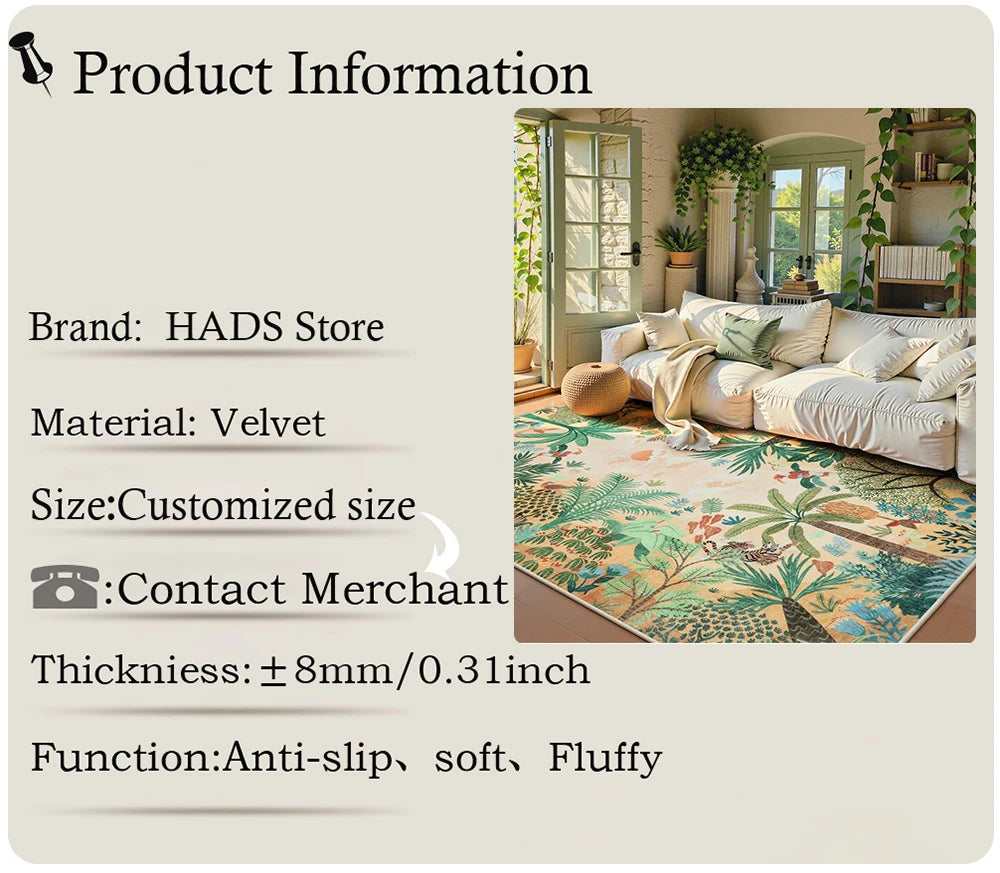 Jungle Animal Print Rugs for Living Room Luxury Soft Non Slip Bedroom Bedside Rug Home Decor Large Sofa Coffee Floor Mat Ковер