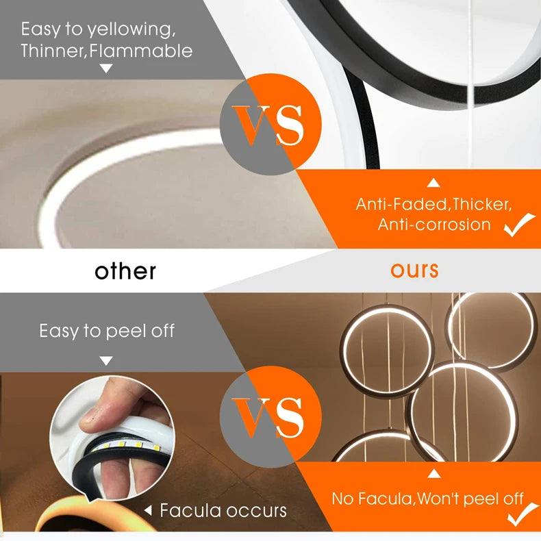 Modern Simple LED Chandelier Pendant Light For Living Dining Room Loft Indoor Home Decoration Lighting Stair Lamps Light Fixture