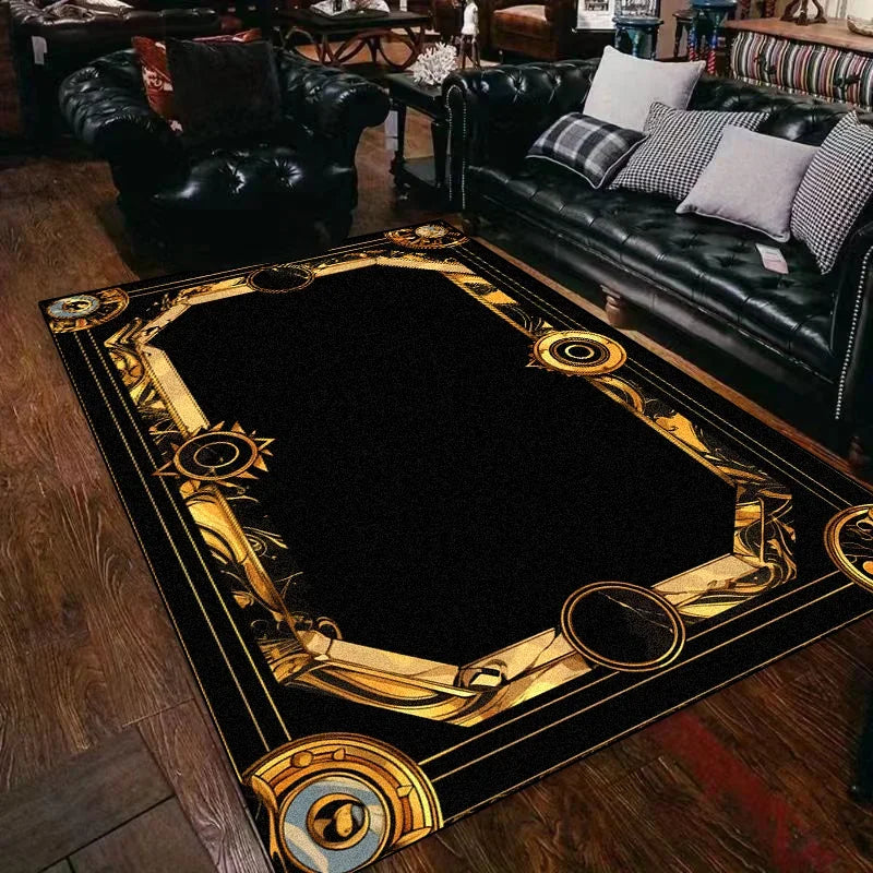 Black Gold Marble Carpet for Living Room Decorations Sofa Table Large Area Rugs Bedroom Luxury Long Floor Mat Anti-slip Doormat