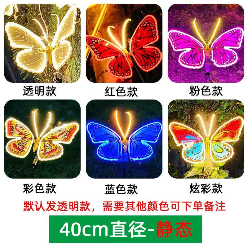 Wedding Butterfly Glow Lights Simulation Outdoor Dynamic And Static Decorative Lamps For Holiday Party Garden Yard Patio Event