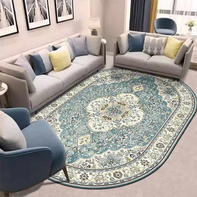 Retro Ethnic Oval Carpets for Living Room Large Area Rugs Home Room Decor Hallway Boho Carpet Beside Bedroom Luxury Floor Mats
