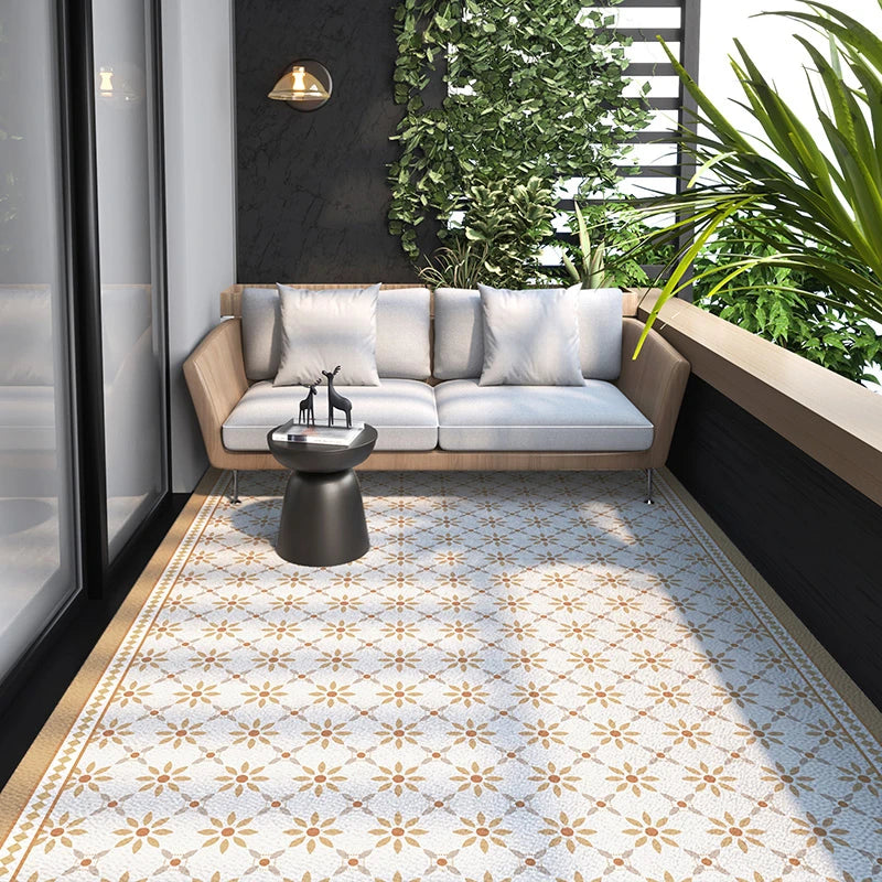 Large-area Outdoor Balcony Rug PVC Leather Entrance Carpets Large-area Living Room Rugs Kitchen Oil-proof and Non-slip Carpet