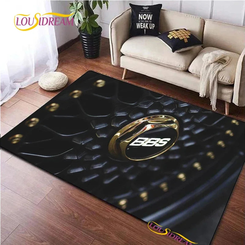 Fashion BBS racer 3D Carpet for Living Room Bedroom Table decor Rugs Kitchen Door Kids Un-slip Floor Mats Alfombra Birthday gift