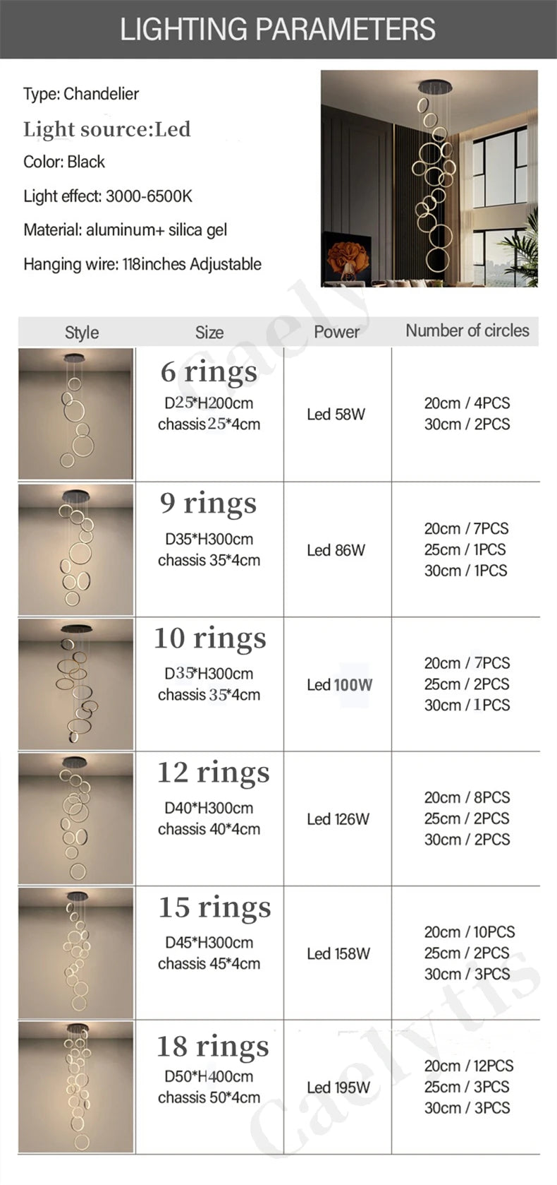 Modern Simple LED Chandelier Pendant Light For Living Dining Room Loft Indoor Home Decoration Lighting Stair Lamps Light Fixture