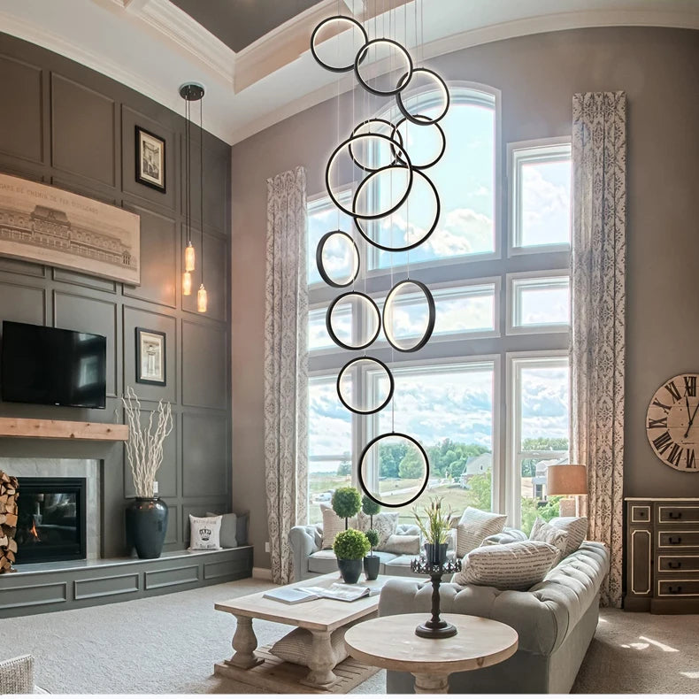 Modern Simple LED Chandelier Pendant Light For Living Dining Room Loft Indoor Home Decoration Lighting Stair Lamps Light Fixture