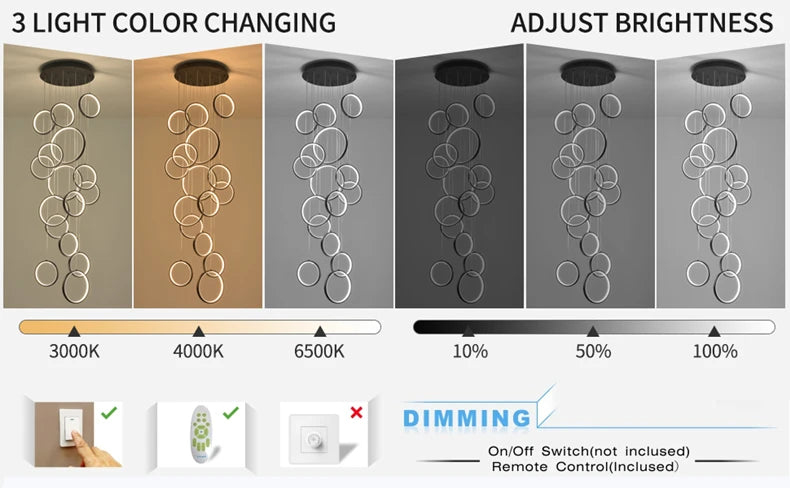 Modern Simple LED Chandelier Pendant Light For Living Dining Room Loft Indoor Home Decoration Lighting Stair Lamps Light Fixture