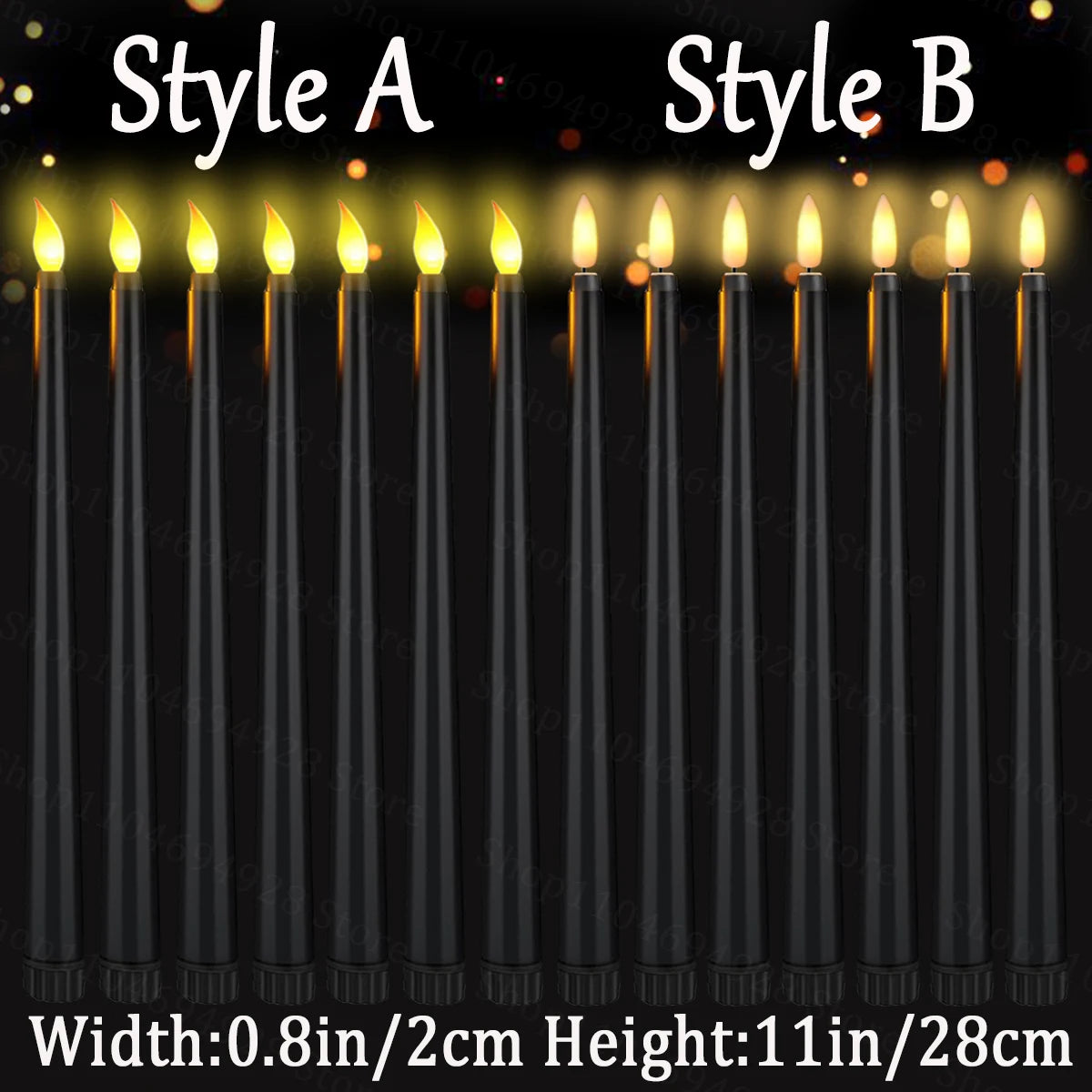 10-200PCS Flameless Taper Candles Wedding Flickering LED Candles Battery Operated Candles for Wedding Halloween Christmas Party