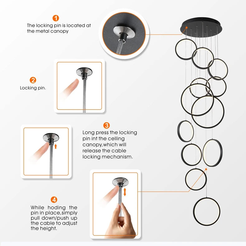 Modern Simple LED Chandelier Pendant Light For Living Dining Room Loft Indoor Home Decoration Lighting Stair Lamps Light Fixture