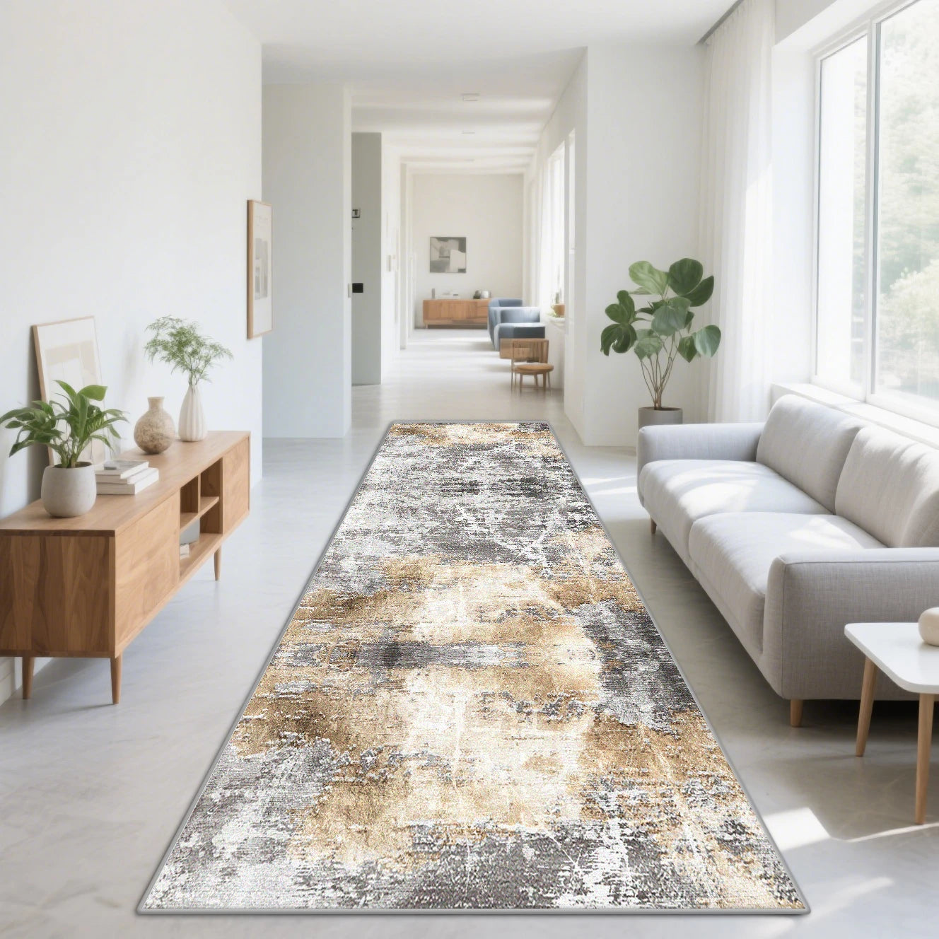Nordic Abstract Long Runner Rugs Decoration Home Living Room Sofa Corridor Carpet Bedroom Cloakroom Doorway Aisle Non-slip Mat