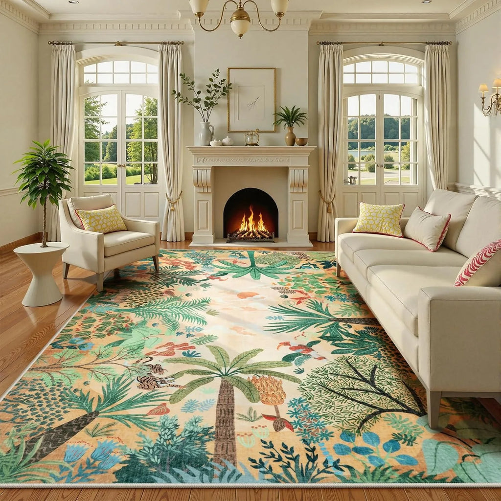 Jungle Animal Print Rugs for Living Room Luxury Soft Non Slip Bedroom Bedside Rug Home Decor Large Sofa Coffee Floor Mat Ковер