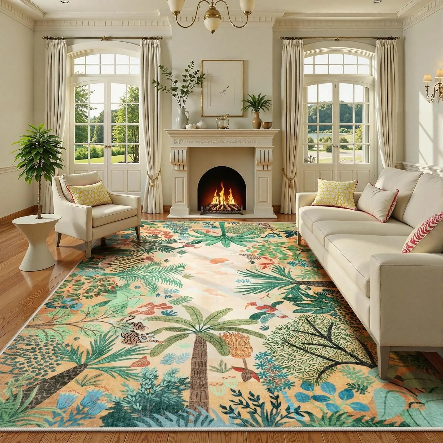 Jungle Animal Print Rugs for Living Room Luxury Soft Non Slip Bedroom Bedside Rug Home Decor Large Sofa Coffee Floor Mat Ковер