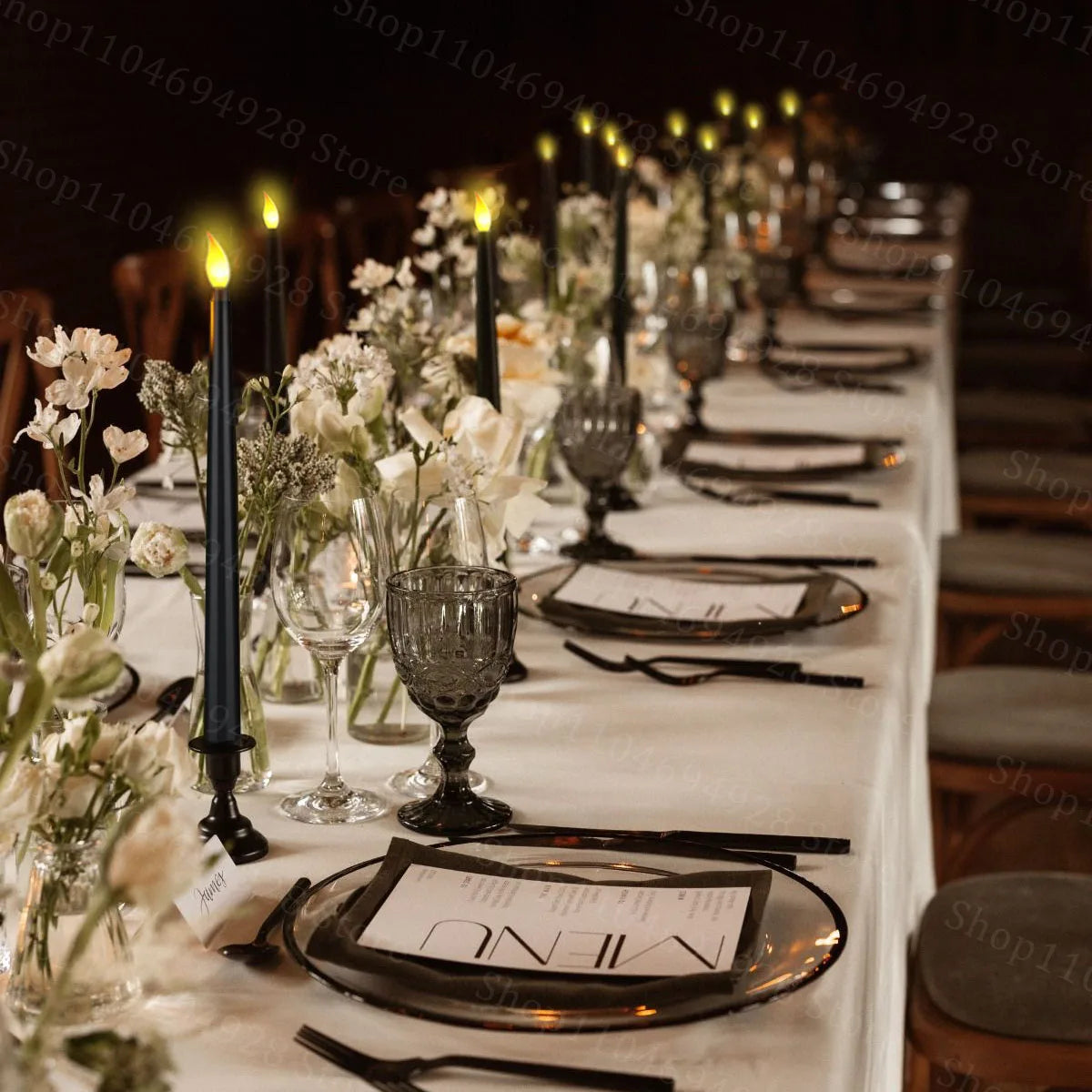 10-200PCS Flameless Taper Candles Wedding Flickering LED Candles Battery Operated Candles for Wedding Halloween Christmas Party