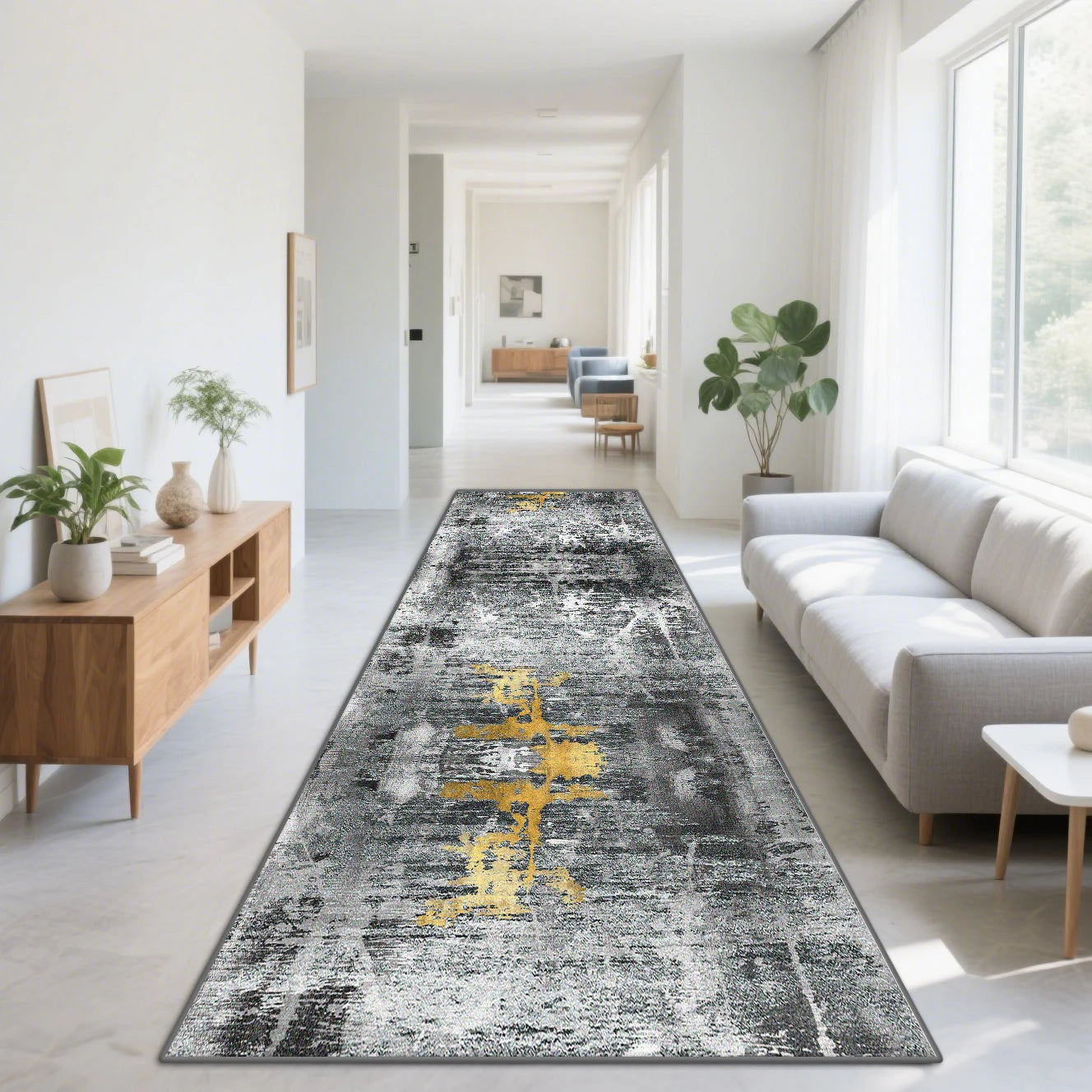 Nordic Abstract Long Runner Rugs Decoration Home Living Room Sofa Corridor Carpet Bedroom Cloakroom Doorway Aisle Non-slip Mat