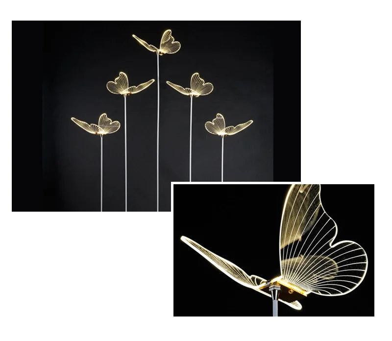 Modern Butterfly Pendant Lamp Landscape Atmosphere Lamps Indoor Butterfly Lights for Home Wedding Decoration LED String Light