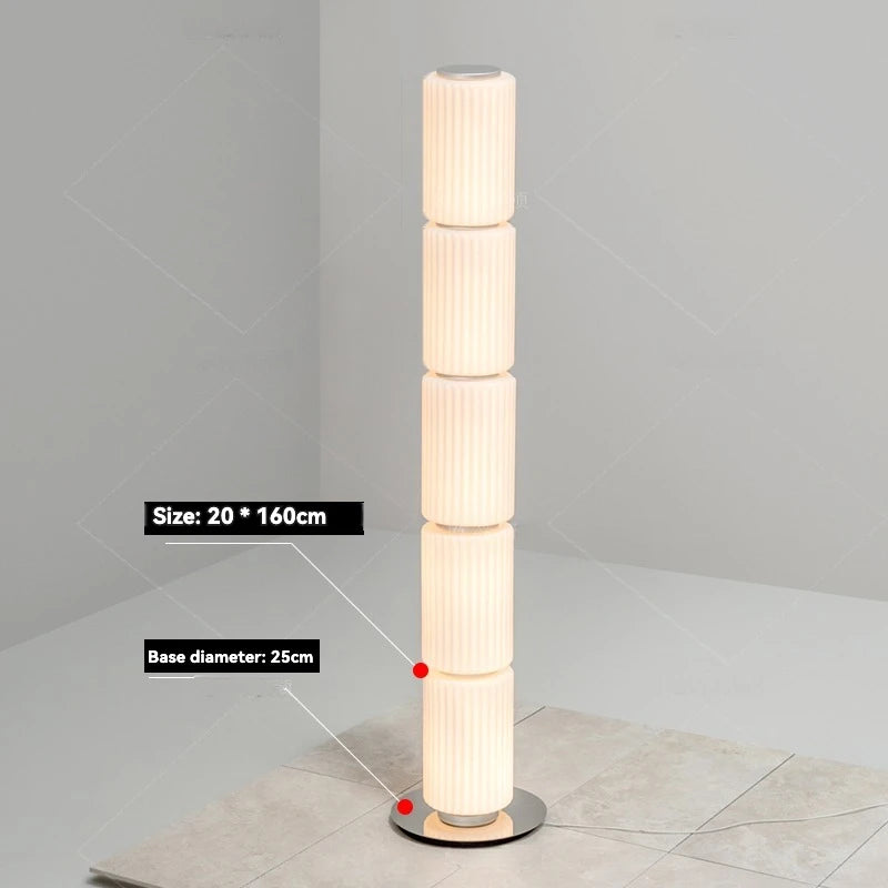 Nordic Designer Floor Lights For Indoor Living Room Bedroom Decor Nordic Led Stand Lighting Smoke White Glass Bright Desk Lamps