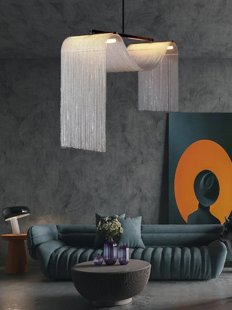 Living Room High Ceiling Home Decor Pendant Lights Modern Designer LED Kitchen Island Hanging Lamps for Ceiling Loft Staircase L