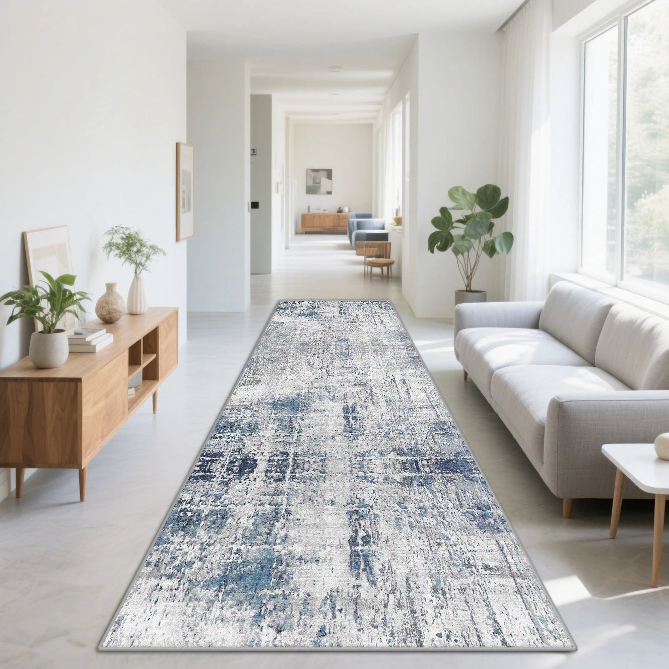 Nordic Abstract Long Runner Rugs Decoration Home Living Room Sofa Corridor Carpet Bedroom Cloakroom Doorway Aisle Non-slip Mat
